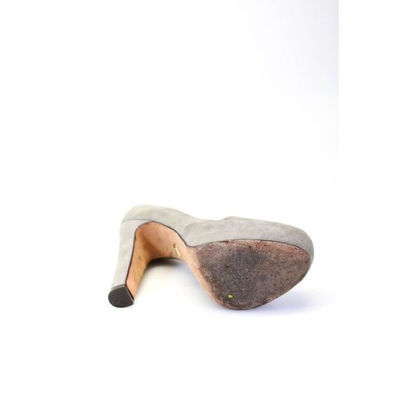 Pour Le Victoire Womens Suede Round Toe Slip-On Block Heels Pumps Brown Size 9 - Picture 4 of 5